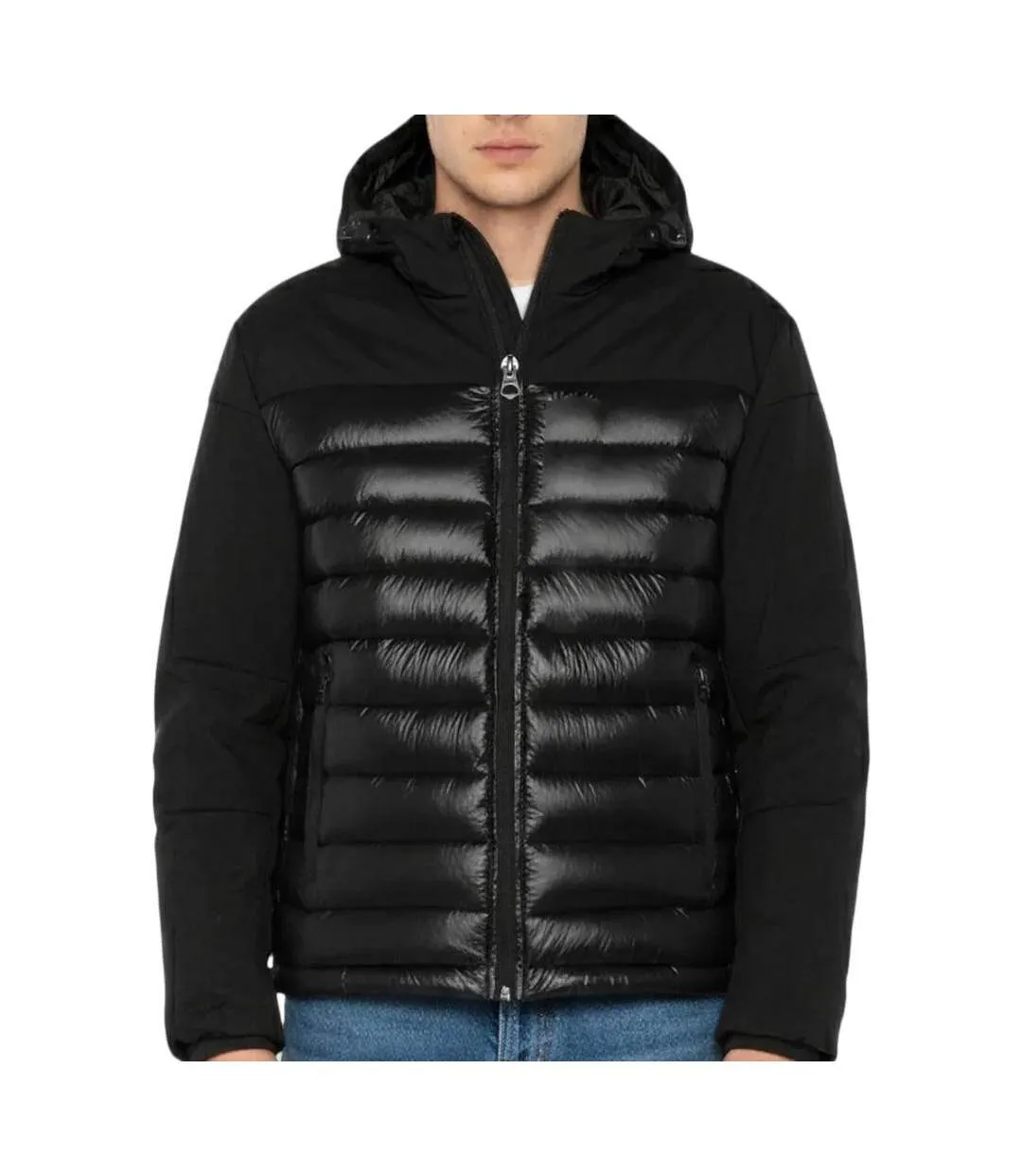 Doudoune noire homme schott-1