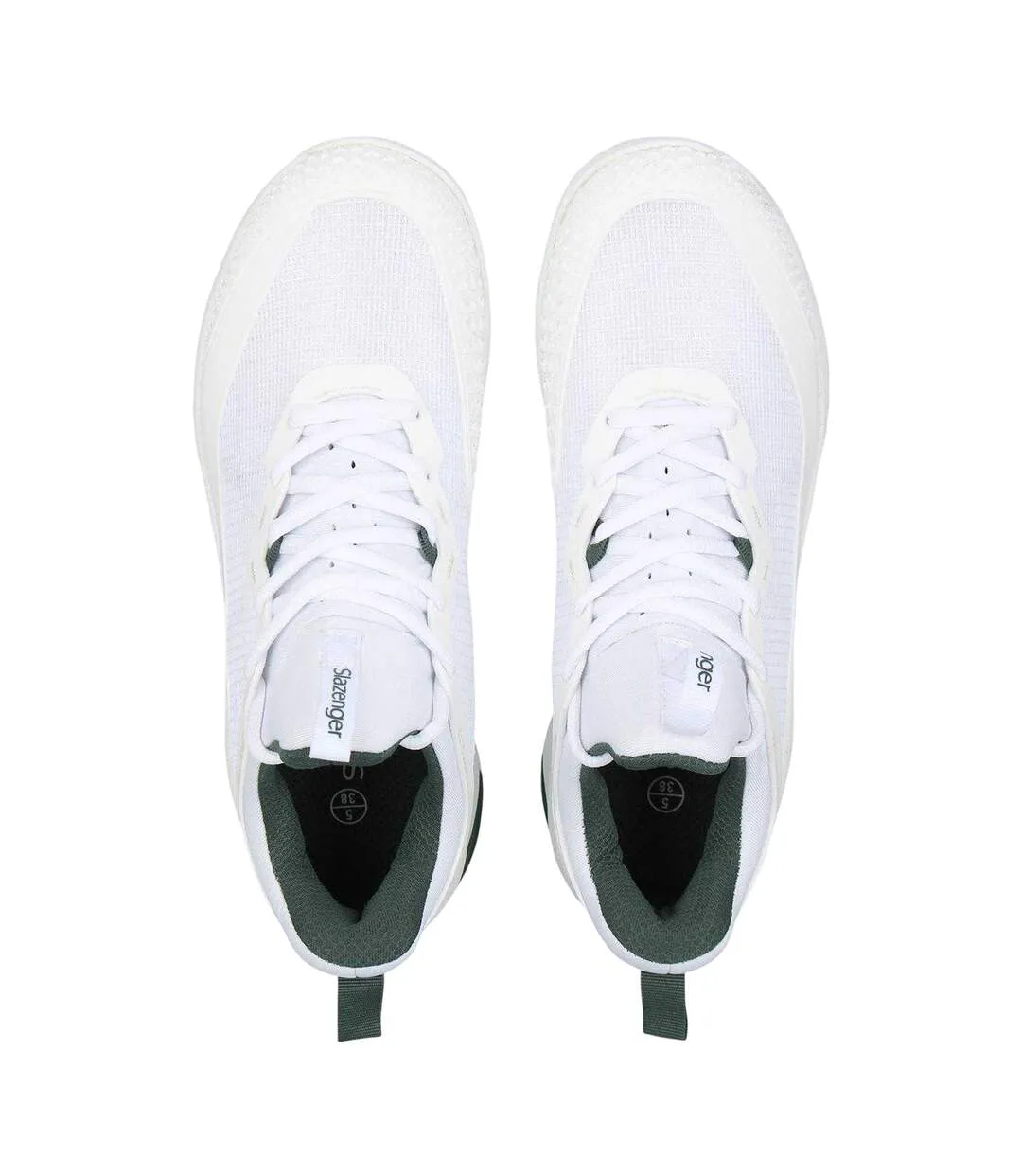 Womens/ladies Ac Mesh Tennis Shoes White Green Slazenger-3