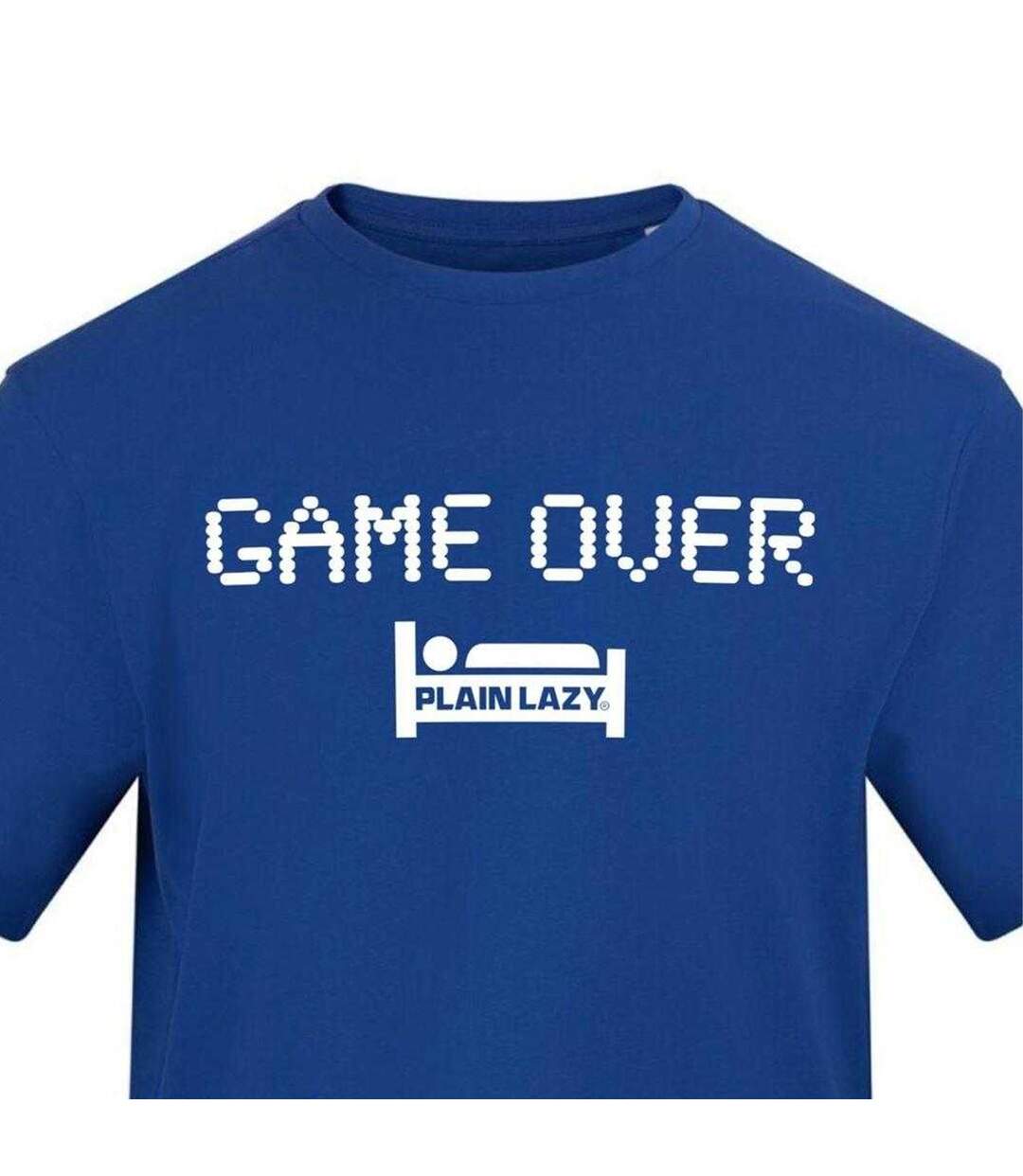 T-shirt Motif/style Imprimé Graphique Game Over Homme Bleu Plain Lazy-3