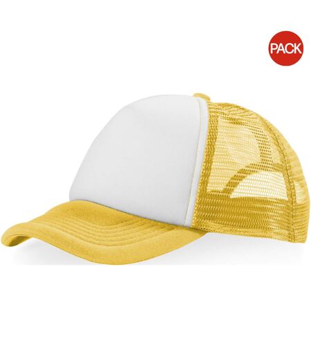 Lot de 2  casquettes trucker jaune/blanc Bullet