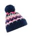 Bonnet Ski Motif/style Rétro Adulte Bleu Marine Blanc Beechfield-1