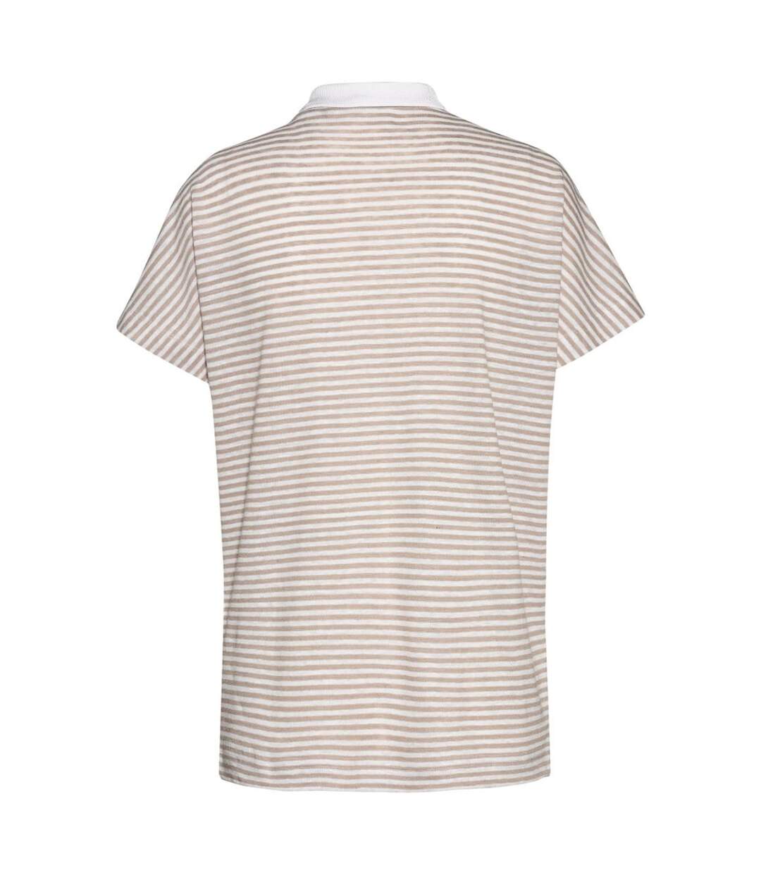 Womens/ladies Enelina Striped Linen Blend Polo Shirt Multicoloured Boss-2