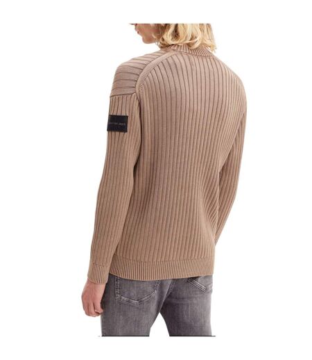 Sweat Motif/style Côtelé Homme Marron Calvin Klein