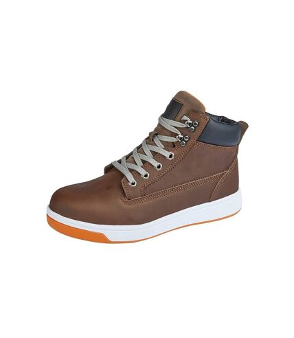 Grafters Mens Toe Capped Safety Trainer Boots (Brown) - UTDF1547