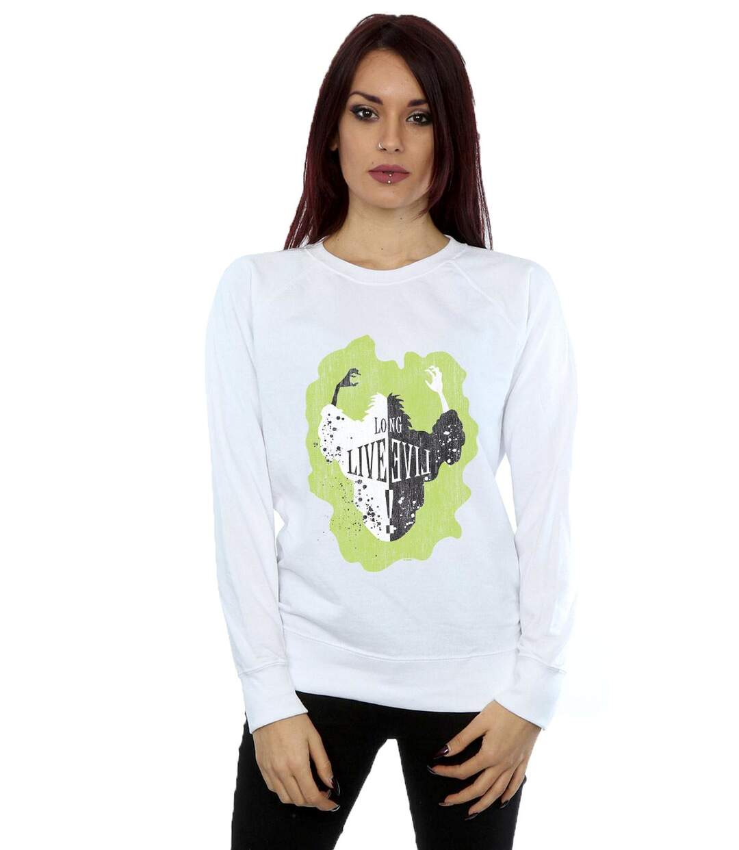 Disney Sweat Womens/Ladies The Descendants Cruella Long Live Sweatshirt (Blanc) - UTBI15486-2