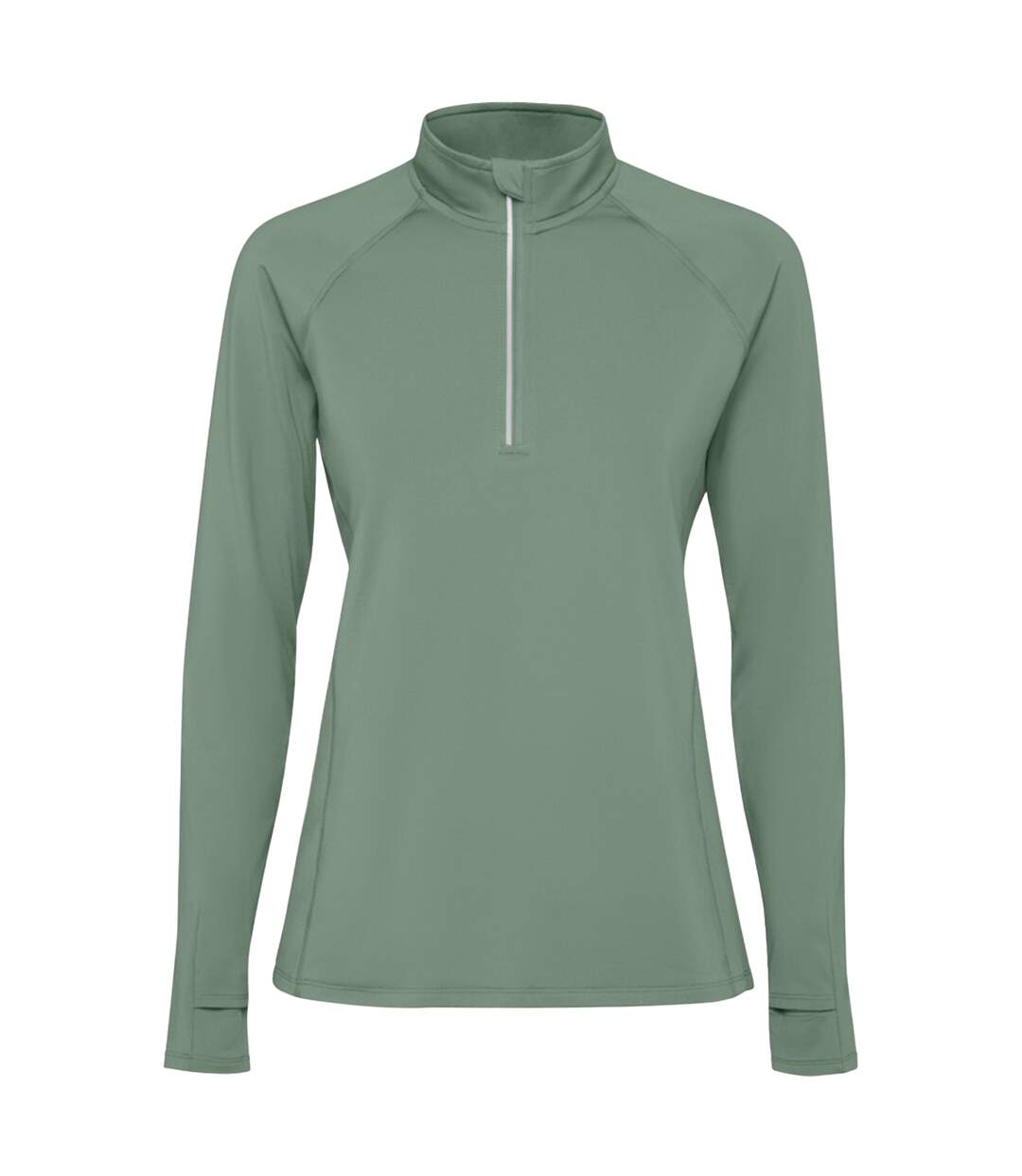 Womens/ladies estambul quarter zip long-sleeved sweatshirt laurel green Roly-1