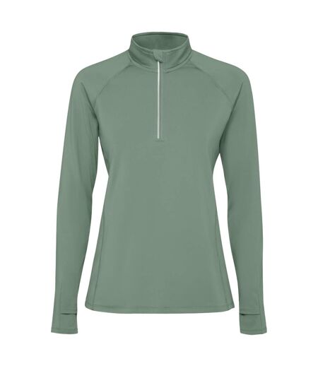 Womens/ladies estambul quarter zip long-sleeved sweatshirt laurel green Roly