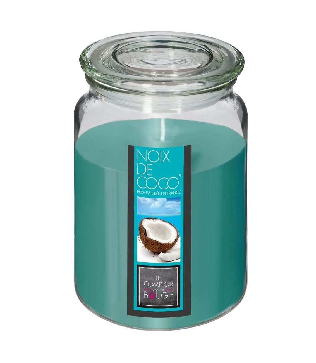 Bougie Parfumée en Verre Couvercle 510g Coco-1