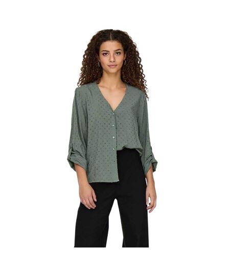 Chemise Manches Longues Motif/style À Pois Femme Gris Only