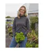 Womens/ladies Lambswool Polo Neck Jumper Charcoal WoolOvers-1