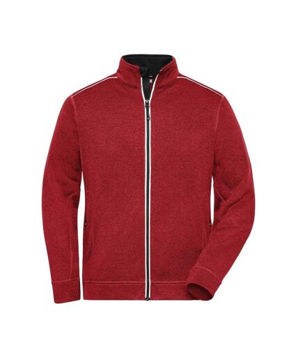 Veste zippée polaire workwear - homme - JN898 - rouge