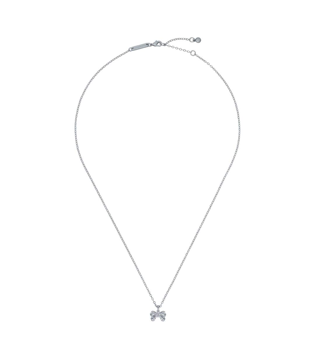 Crestra Crystal Bow Necklace One Size Silver Ted Baker-1