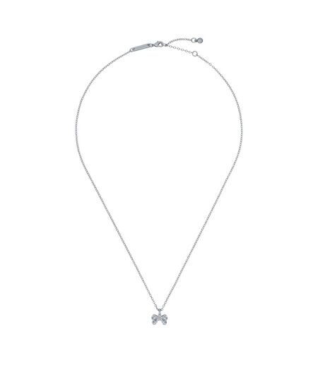 Crestra Crystal Bow Necklace One Size Silver Ted Baker