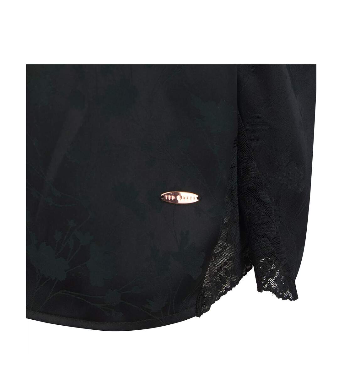 Womens/ladies Leah Jacquard V Neck Sleeveless Pyjama Top Black Ted Baker-3