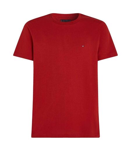 T-shirt Motif/style Logo Brodé Homme Rouge Foncé Tommy Hilfiger