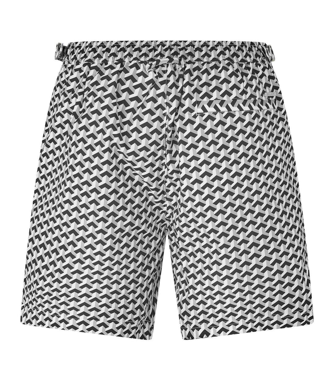 Mens Geometric Swim Shorts Monochrome Belier-1