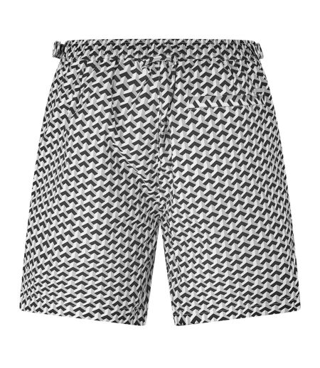 Mens Geometric Swim Shorts Monochrome Belier