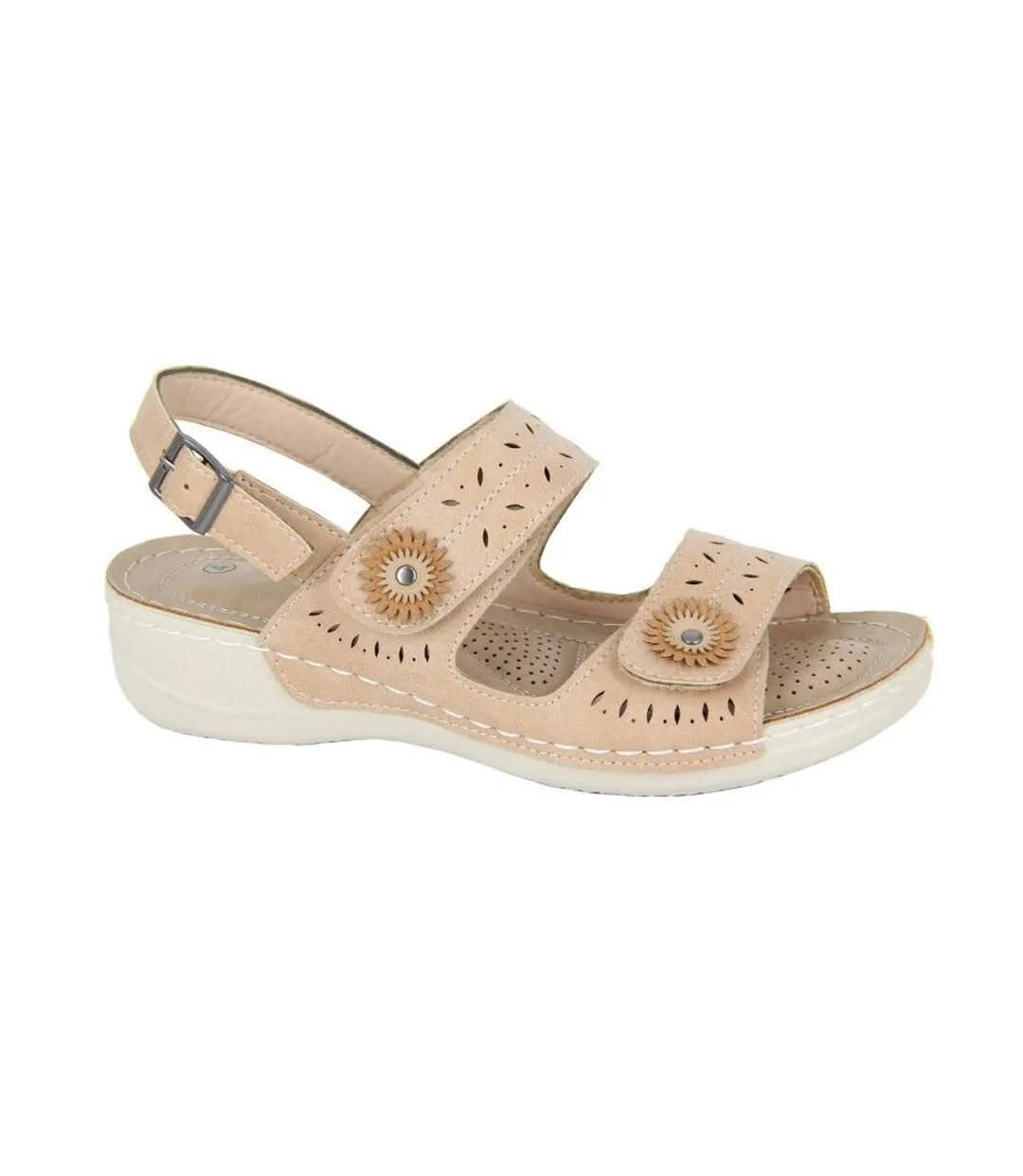 Sandales Motif/style Entrelacé Femme Beige Boulevard-1