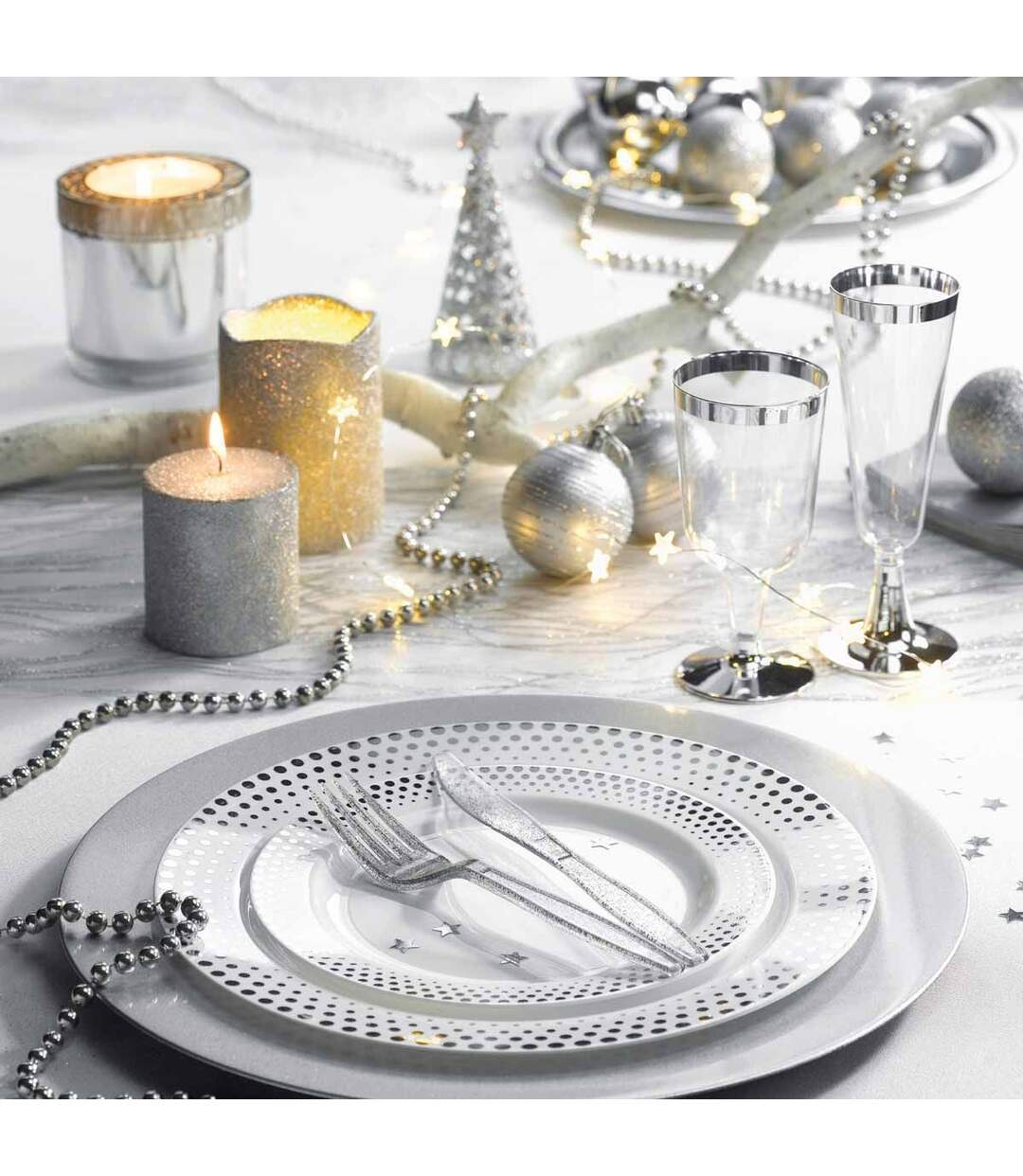 Lot de 6 Verres à Vin Réutilisable Liseré 18cl Argent-4