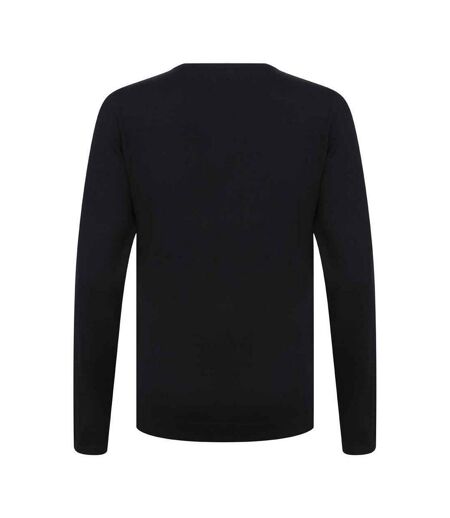Henbury Womens/Ladies Cotton Acrylic V Neck Sweatshirt (Navy) - UTPC6025