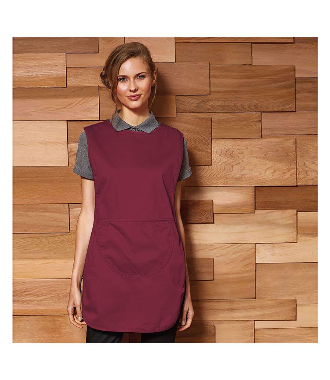 Premier Ladies/Womens Pocket Tabard / Workwear (Burgundy) (UTRW1078)-2