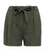 Womens/ladies tencel shorts washed organic khaki Spasso-1