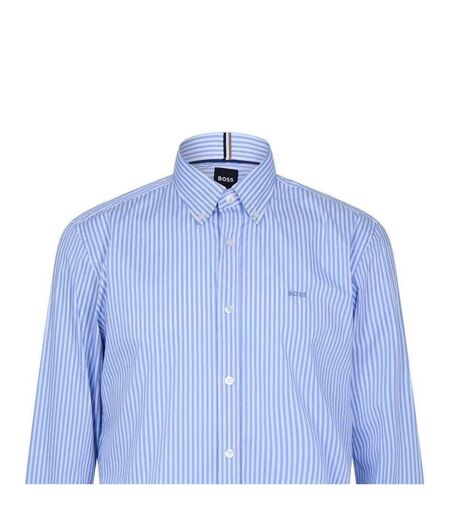 Chemise Motif/style Rayure Verticale Homme Bleu Pastel Boss
