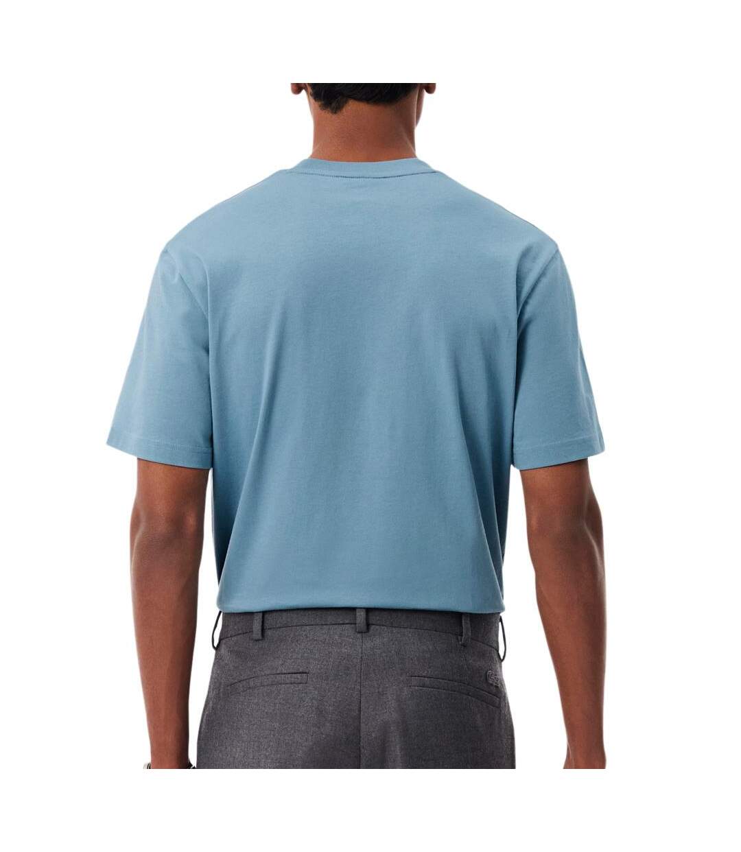 T-Shirt bleu homme lacoste classic fit weight-2