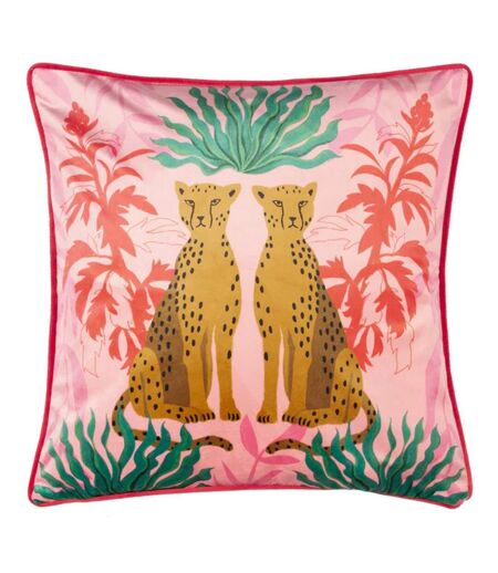 Kate Merritt Leopard Throw Pillow Cover (Pink/Green) (One Size) - UTRV2741