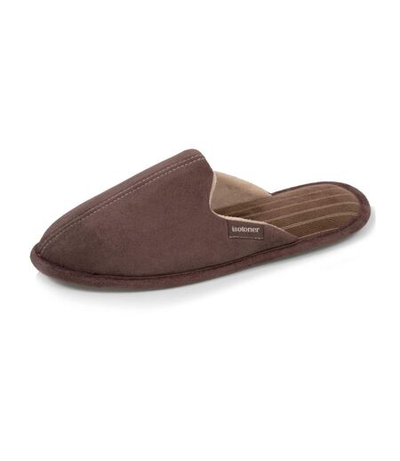 Isotoner Chaussons Mules homme velours, semelle ergonomique, mousse à mémoire forme, design confortable