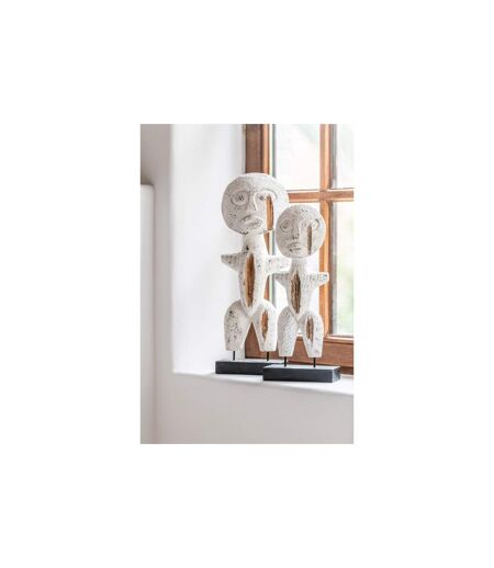 Statue Déco en Bois Alba 57cm Blanc