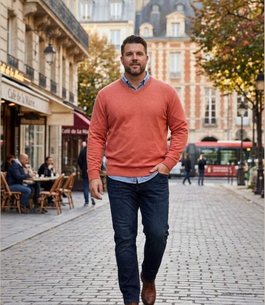 Pull homme CHALLENGER PALAIS2 col V : le confort longue durée d'une maille douce et lumineuse-5