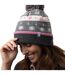 Heat Holders - Bonnet d'hiver à rayures thermiques pour femme avec pompon-3
