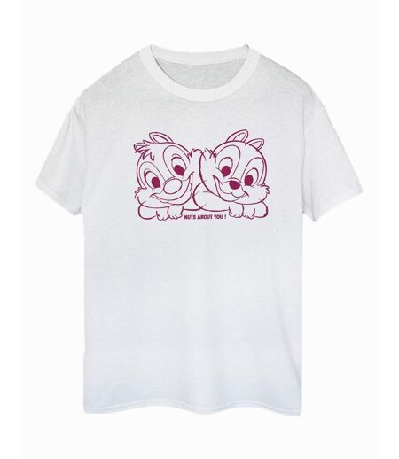 Disney Chip 'n' Dale Nuts About You - T-shirt en coton pour hommes et femmes (Blanc) - UTBI18718