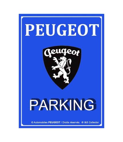 Plaque décorative en métal en relief 40 x 30 cm Peugeot Parking