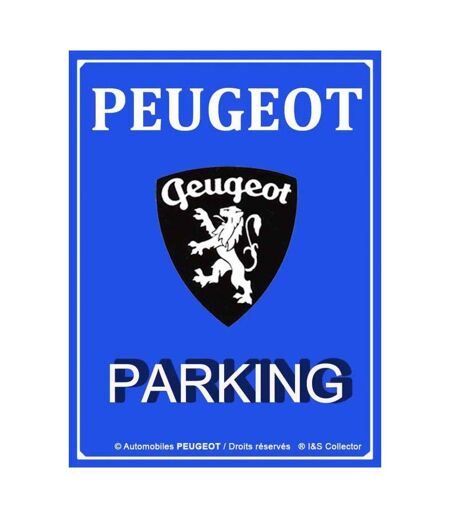 Plaque décorative en métal en relief 40 x 30 cm Peugeot Parking