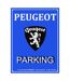 Plaque décorative en métal en relief 40 x 30 cm Peugeot Parking