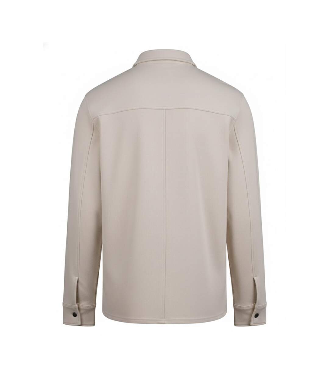 Unisex Adult Premium Piqué Long-sleeved Overshirt Natural Front Row-2