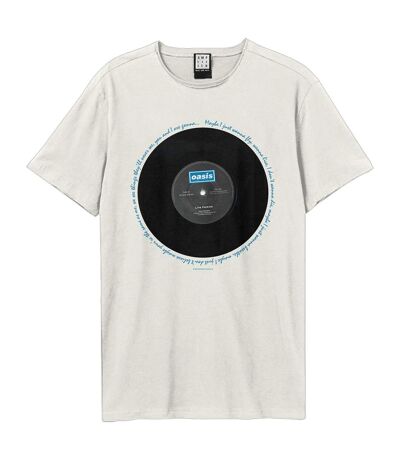 Unisex Adult Live Forever  T-shirt Vintage White Oasis