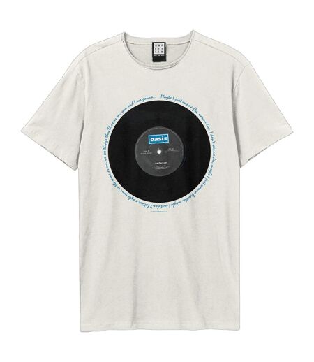 Unisex Adult Live Forever  T-shirt Vintage White Oasis