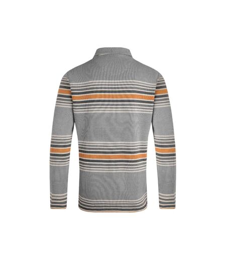 Mens caudale striped heavyweight ribbed rugby shirt limestone Weird Fish