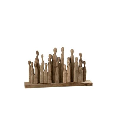 Statuette Déco en Bois 'Groupe de Personnages 36cm Naturel
