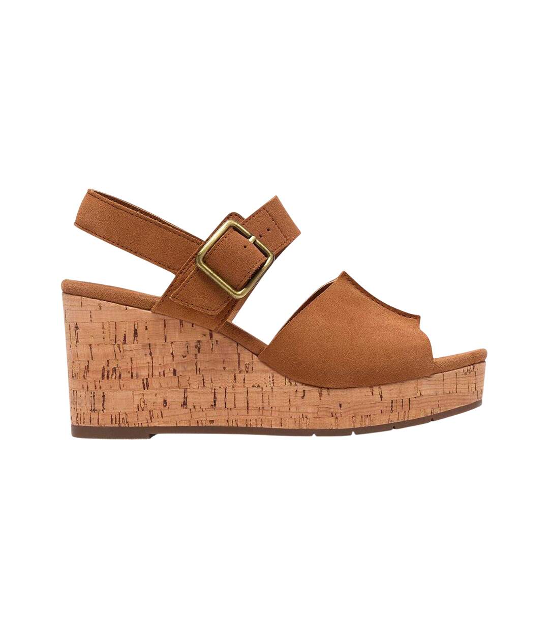 Womens/ladies Wedge Sandals Tan Clarks-1