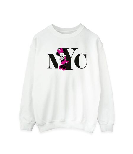 Disney Sweatshirt Minnie Mouse NYC Femme/Ladies (Blanc) - UTBI28596