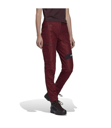 Womens/ladies Slim Hiking Trousers Red Adidas