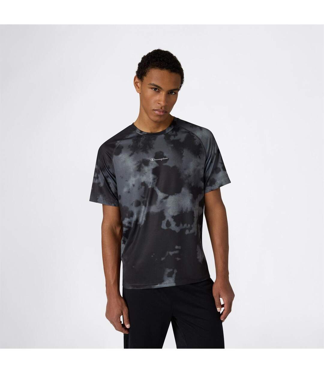 Mens Tie Dye Performance T-shirt Black Champion-3