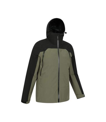Mens 3 Layer Waterproof Jacket Khaki Green Mountain Warehouse