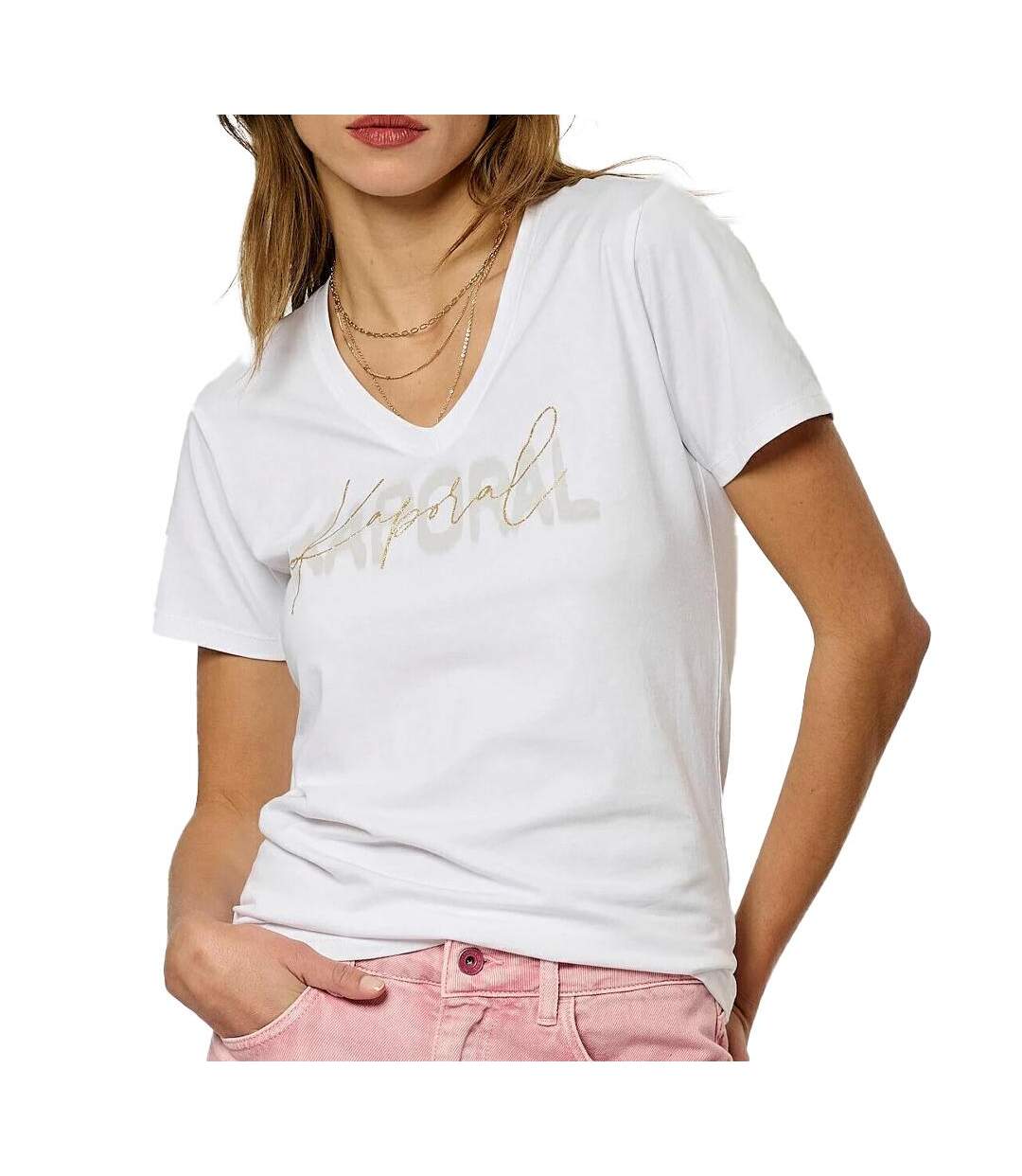 T-shirt Blanc Femme Kaporal VASICE - L-1