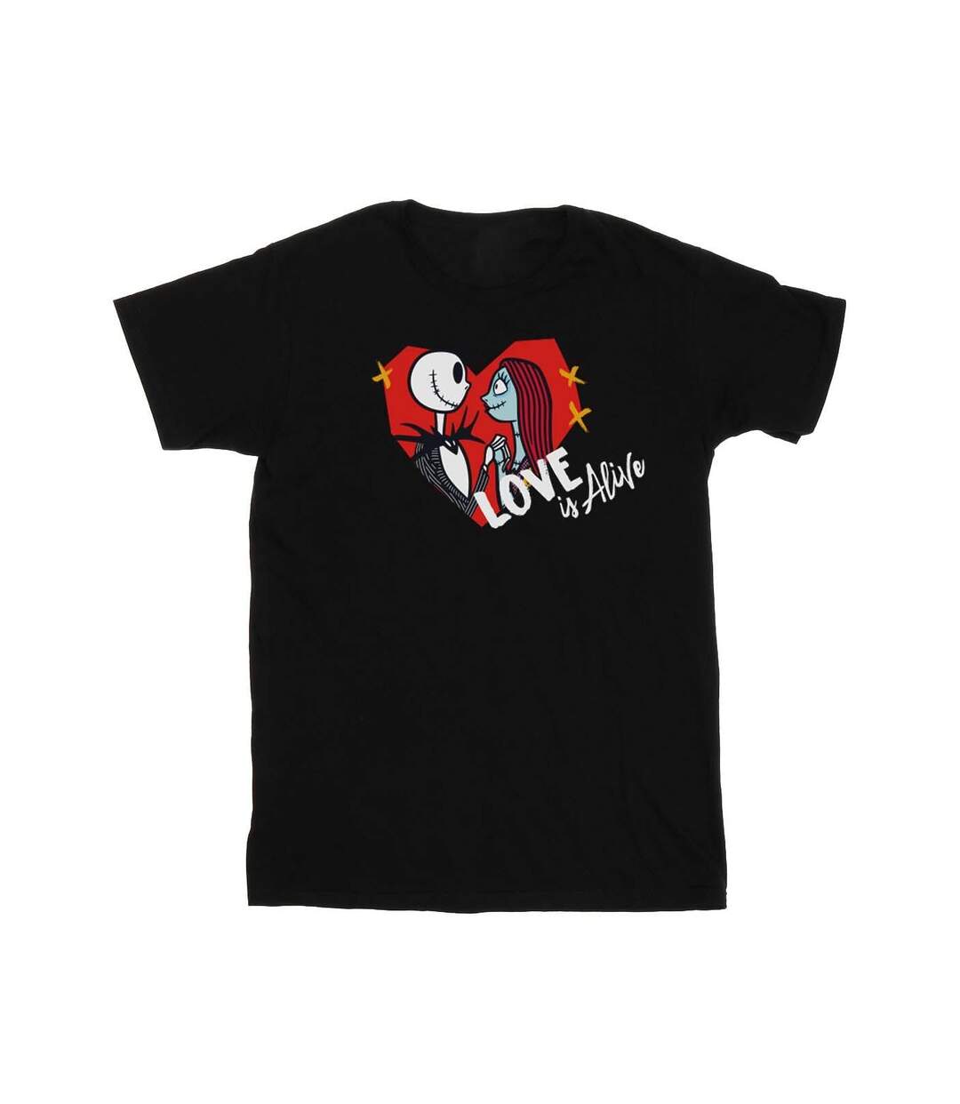 Disney Womens/Ladies The Nightmare Before Christmas Love Is Alive Cotton Boyfriend T-Shirt (Noir) - UTBI41637-1