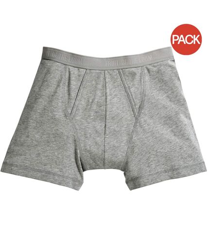 Fruit Of The Loom Mens Classic Boxer Shorts (Pack Of 2) (Light Grey Marl) - UTBC3358